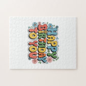 Groovy Floral Geburtstag Puzzle (Horizontal)