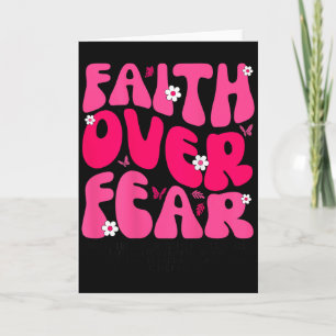 Groovy Floral Glaube Über Angst Religiös Gott Chri Karte