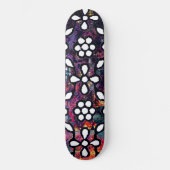 Groovy Floral Grunge Skateboard (Vorderseite)
