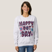 Groovy Floral Happy Dot Day Sweatshirt (Vorne ganz)