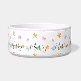 Groovy Floral Name Muster Napf