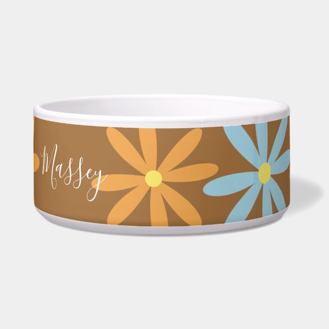 Groovy Floral Name Muster Napf (Vorderseite)