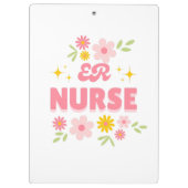 Groovy Floral Notfallkrankenschwester Klemmbrett (Rückseite)