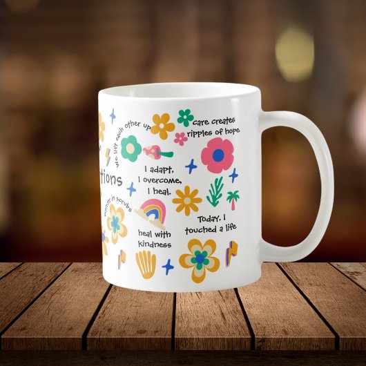 Groovy Floral Nurse Retro RN Abschluss Geschenk ih Kaffeetasse