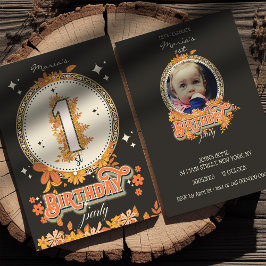 Groovy floral one Custom Foto Einladung