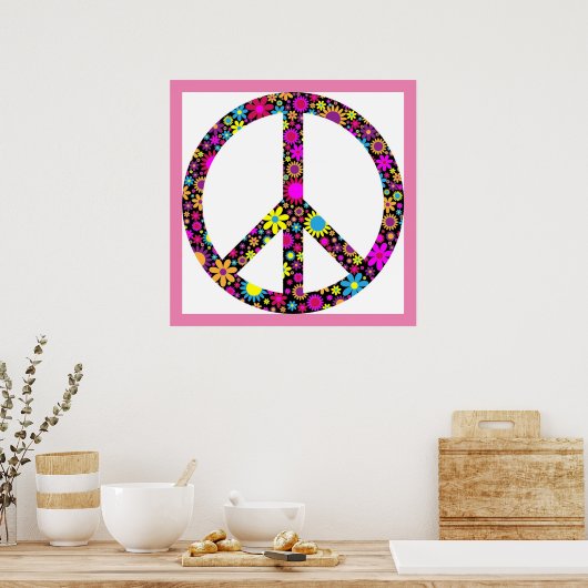 GROOVY FLORAL PEACE SIGNAM Poster (Küche)
