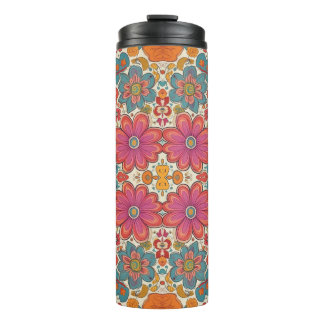Groovy Floral Power Pattern Thermosbecher