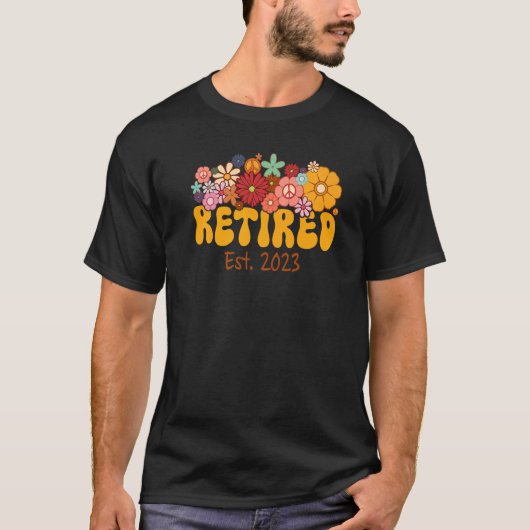 Groovy Floral Remüde Est 2023 Rente Peace Wo T-Shirt (Vorderseite)