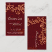 Groovy Floral Vertical Business Card Visitenkarte (Vorne/Hinten)