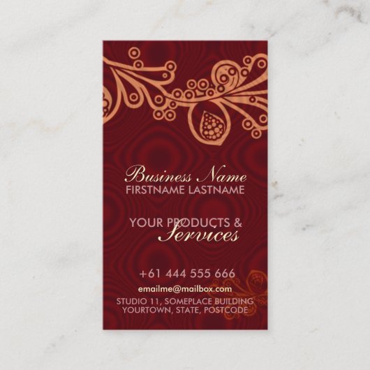 Groovy Floral Vertical Business Card Visitenkarte (Vorderseite)
