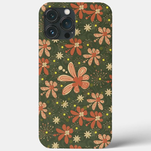 Groovy floralgrünes Case-Mate iPhone Case (Rückseite)