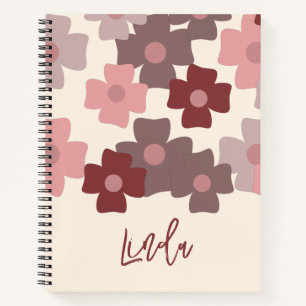 Groovy Florals Muster Name Journal Notizbuch