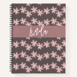 Groovy Florals Mute Pink Name Journal Notizblock