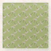 Groovy Florals Tiny Florals Green Pink Glasuntersetzer (Vorderseite)