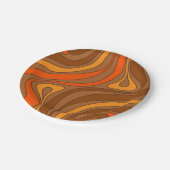 Groovy Flow Retro Abstract 60er 70er Jahre Muster Pappteller (Schrägansicht)