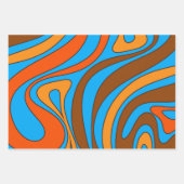 Groovy Flow Retro Abstrakt 60er 70er Muster Geschenkpapier Set (Vorderseite 2)
