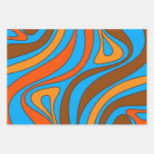 Groovy Flow Retro Abstrakt 60er 70er Muster Geschenkpapier Set (Vorderseite)