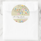 Groovy Flower Garden Whimsikfarbene Blume Runder Aufkleber (Tasche)