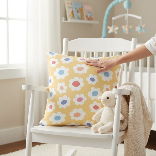 Groovy Flower Power Baby Nursery Throw Pillow Kissen