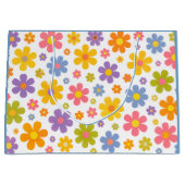 Groovy Flower Power (Blau) Große Geschenktüte (Vorderseite)