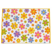 Groovy Flower Power (Gelb) Große Geschenktüte (Vorderseite)