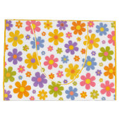 Groovy Flower Power (Gelb) Große Geschenktüte (Rückseite)