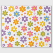 Groovy Flower Power Geschenkpapier (Flach)