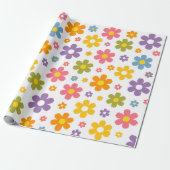 Groovy Flower Power Geschenkpapier (Ungerollt)