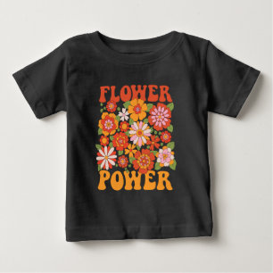 Groovy Flower Power Grafik Baby T-shirt
