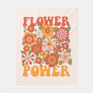 Groovy Flower Power Grafik Fleecedecke