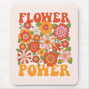 Groovy Flower Power Grafik Mousepad