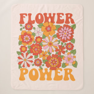 Groovy Flower Power Grafik Sherpadecke