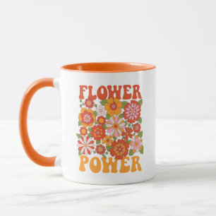 Groovy Flower Power Grafik Tasse
