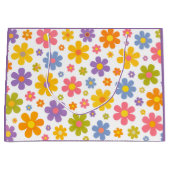 Groovy Flower Power (Lila) Große Geschenktüte (Vorderseite)
