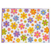 Groovy Flower Power (Lila) Große Geschenktüte (Rückseite)