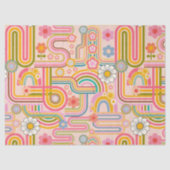 Groovy flower power line art seidenpapier (Vorderseite)