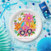 Groovy Flower Power Mädchen-Geburtstagsfeier Pappteller (Party)