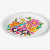 Groovy Flower Power Mädchen-Geburtstagsfeier Pappteller (Schrägansicht)