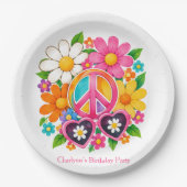 Groovy Flower Power Mädchen-Geburtstagsfeier Pappteller (Vorderseite)