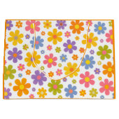 Groovy Flower Power (Orange) Große Geschenktüte (Vorderseite)