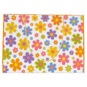 Groovy Flower Power (Orange) Große Geschenktüte (Rückseite)