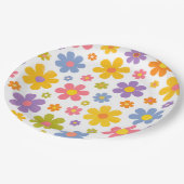 Groovy Flower Power Pappteller (Schrägansicht)