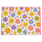 Groovy Flower Power (Pink) Große Geschenktüte (Vorderseite)