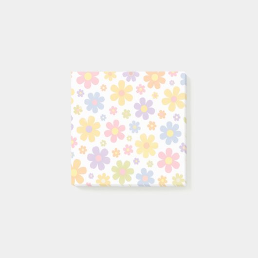 Groovy Flower Power Post-it Klebezettel (Vorderseite)