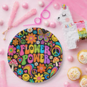 Groovy Flower Power Retro Zuhause Pappteller (Party)