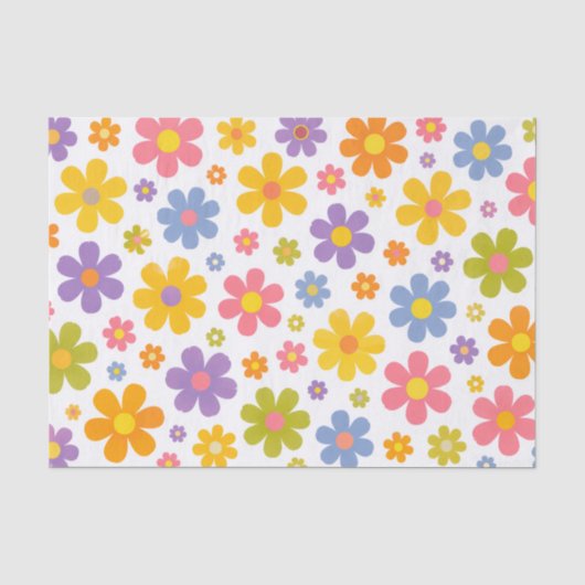 Groovy Flower Power Seidenpapier (Vorderseite)
