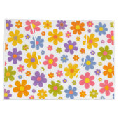 Groovy Flower Power (Weiß) Große Geschenktüte (Rückseite)