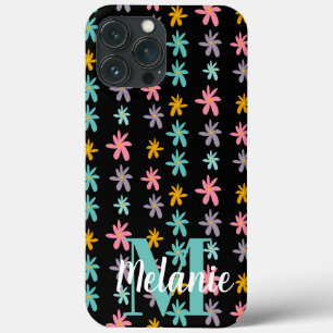 Groovy Flower Schwarz Muster Name    Case-Mate iPhone Hülle