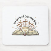 Groovy Flowers Love God Drink Coffee Read Books Ch Mousepad (Vorne)