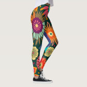 Groovy Folk Blume, Maximalistisches Retro-Helles D Leggings (Rechts)